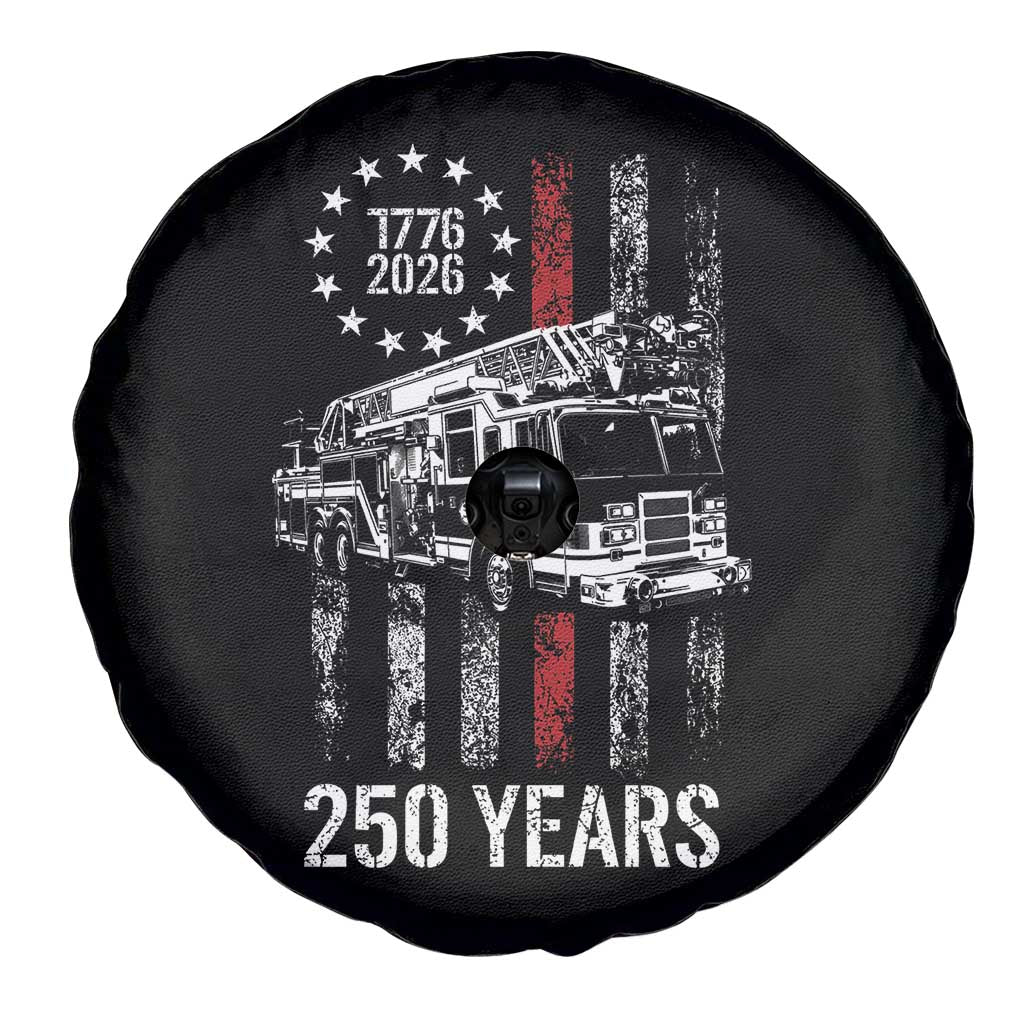 Fireman 250 Years of America Spare Tire Cover Fireman American Flag Thin Red Line Firefighter TS14 Print Your Wear