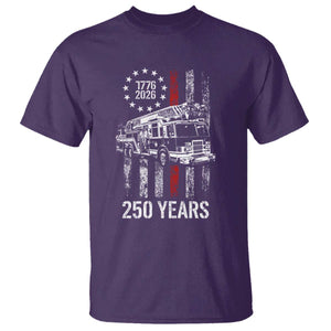 Fireman 250 Years of America T Shirt Fireman American Flag Thin Red Line Firefighter TS14 Purple Print Your Wear