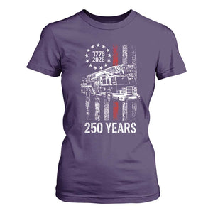 Fireman 250 Years of America T Shirt For Women Fireman American Flag Thin Red Line Firefighter TS14 Purple Print Your Wear
