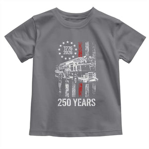 Fireman 250 Years of America Toddler T Shirt Fireman American Flag Thin Red Line Firefighter TS14 Charcoal Print Your Wear