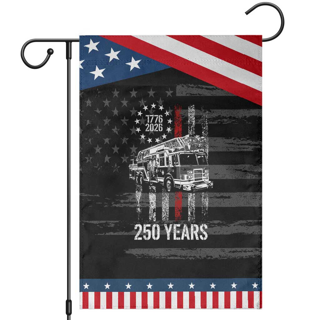 Fireman 250 Years of America Patriotic Garden Flag Fireman American Flag Thin Red Line Firefighter TS14 Distressed Black Blue Print Your Wear