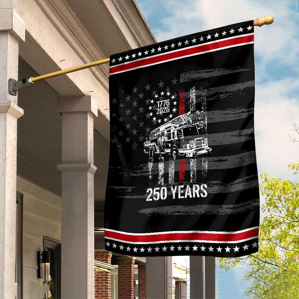 Fireman 250 Years of America Patriotic Garden Flag Fireman American Flag Thin Red Line Firefighter TS14 Distressed Black Red Print Your Wear