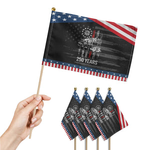 Fireman 250 Years of America Patriotic Handheld Flag Fireman American Flag Thin Red Line Firefighter TS14 Print Your Wear