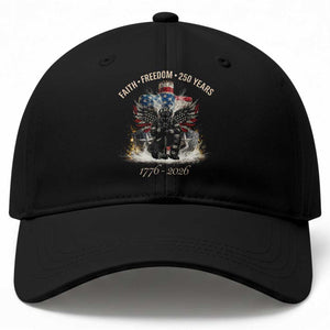 Fireman 250 Years of America Baseball Cap Faith Freedom Firefighter American Flag Cross TS14 Print Your Wear