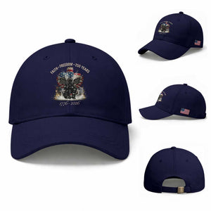 Fireman 250 Years of America Baseball Cap Faith Freedom Firefighter American Flag Cross TS14 Baseball Cap Universal Fit Dark Blue Print Your Wear