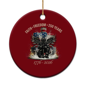 Fireman 250 Years of America Ceramic Ornament Faith Freedom Firefighter American Flag Cross TS14 1pc Red Print Your Wear