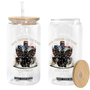 Fireman 250 Years of America Glass Can Faith Freedom Firefighter American Flag Cross TS14 Print Your Wear