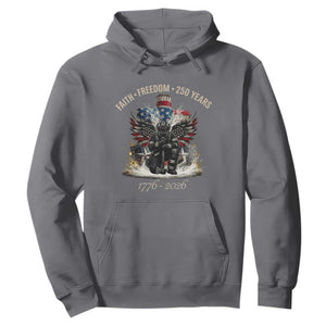 Fireman 250 Years of America Hoodie Faith Freedom Firefighter American Flag Cross TS14 Charcoal Print Your Wear