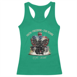 Fireman 250 Years of America Racerback Tank Top Faith Freedom Firefighter American Flag Cross TS14 Irish Green Print Your Wear