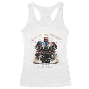 Fireman 250 Years of America Racerback Tank Top Faith Freedom Firefighter American Flag Cross TS14 White Print Your Wear