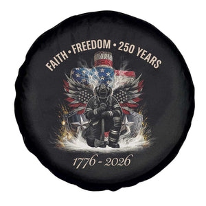 Fireman 250 Years of America Spare Tire Cover Faith Freedom Firefighter American Flag Cross TS14 Print Your Wear