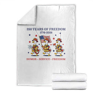 Fireman 250 Years of America Throw Blanket Silly Goose Firefighter Honor Service Freedom TS14 White Print Your Wear