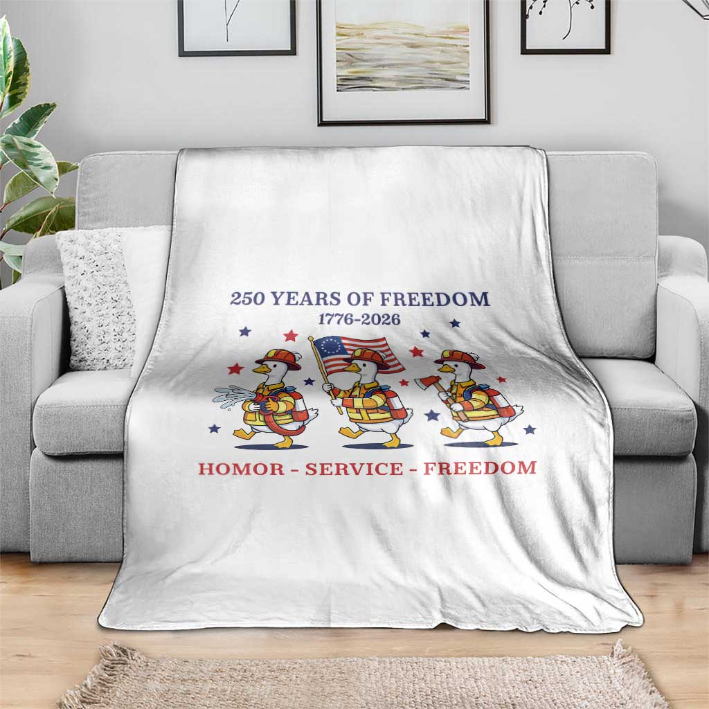 Fireman 250 Years of America Throw Blanket Silly Goose Firefighter Honor Service Freedom TS14 Print Your Wear