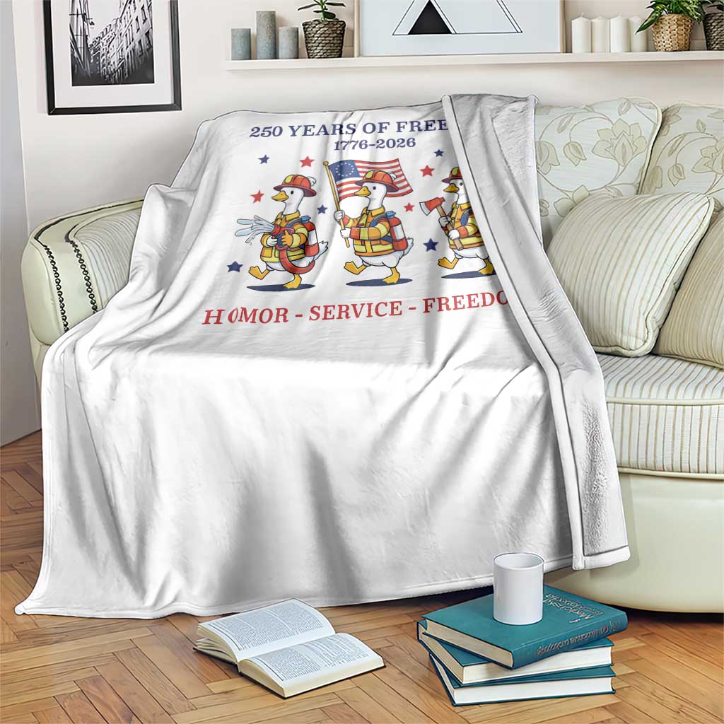 Fireman 250 Years of America Throw Blanket Silly Goose Firefighter Honor Service Freedom TS14 Print Your Wear