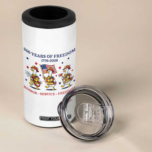 Fireman 250 Years of America 4 in 1 Can Cooler Tumbler Silly Goose Firefighter Honor Service Freedom TS14 Print Your Wear