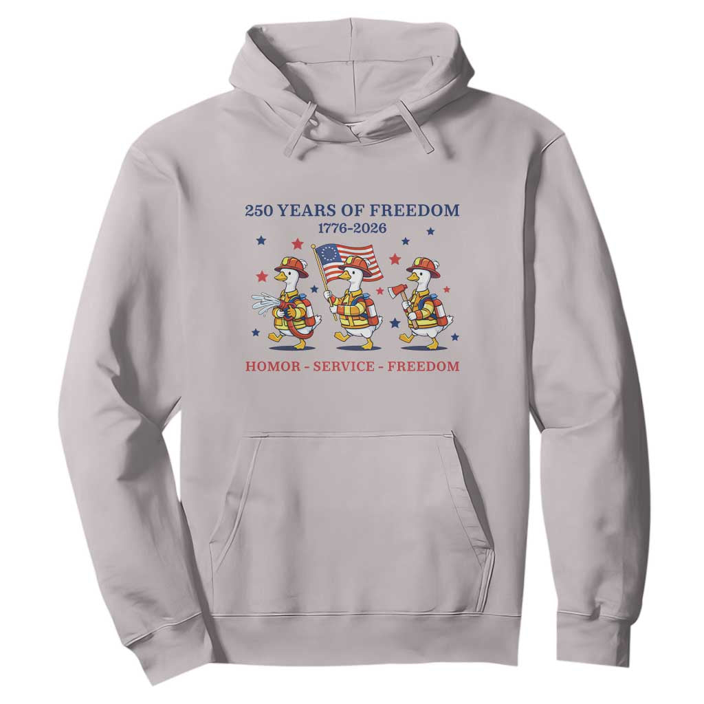 Fireman 250 Years of America Hoodie Silly Goose Firefighter Honor Service Freedom TS14 Ice Gray Print Your Wear