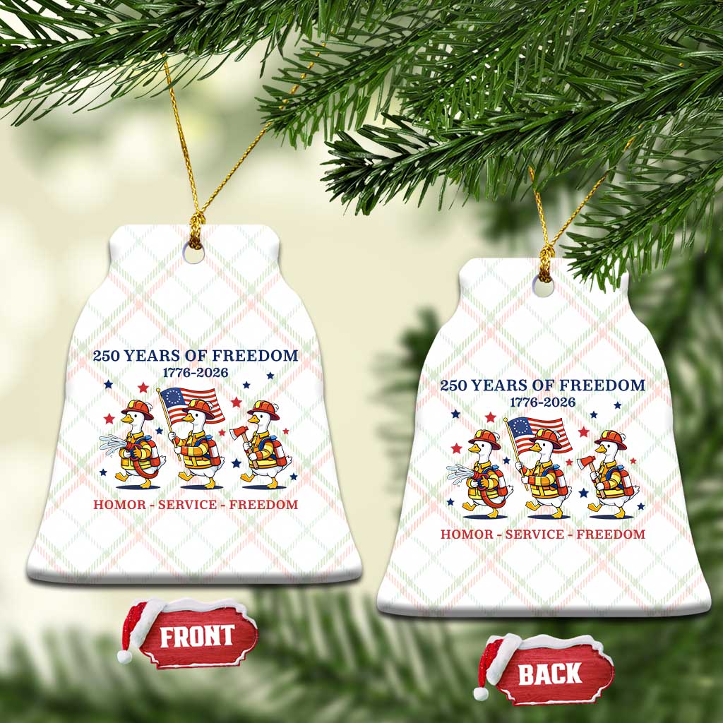 Fireman 250 Years of America Ceramic Ornament Silly Goose Firefighter Honor Service Freedom TS14 Print Your Wear