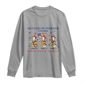 Fireman 250 Years of America Long Sleeve Shirt Silly Goose Firefighter Honor Service Freedom TS14 Sport Gray Print Your Wear