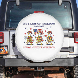 Fireman 250 Years of America Spare Tire Cover Silly Goose Firefighter Honor Service Freedom TS14 No hole White Print Your Wear