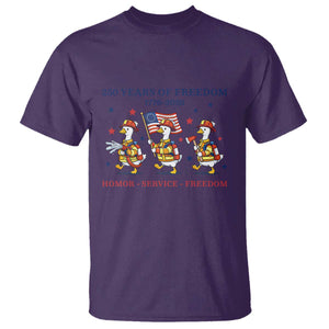 Fireman 250 Years of America T Shirt Silly Goose Firefighter Honor Service Freedom TS14 Purple Print Your Wear