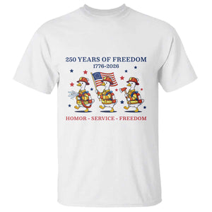 Fireman 250 Years of America T Shirt Silly Goose Firefighter Honor Service Freedom TS14 White Print Your Wear