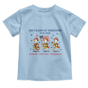 Fireman 250 Years of America Toddler T Shirt Silly Goose Firefighter Honor Service Freedom TS14 Light Blue Print Your Wear