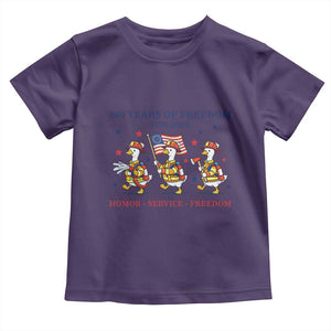 Fireman 250 Years of America Toddler T Shirt Silly Goose Firefighter Honor Service Freedom TS14 Purple Print Your Wear