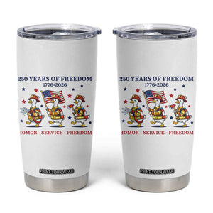 Fireman 250 Years of America Tumbler Cup Silly Goose Firefighter Honor Service Freedom TS14 White Print Your Wear