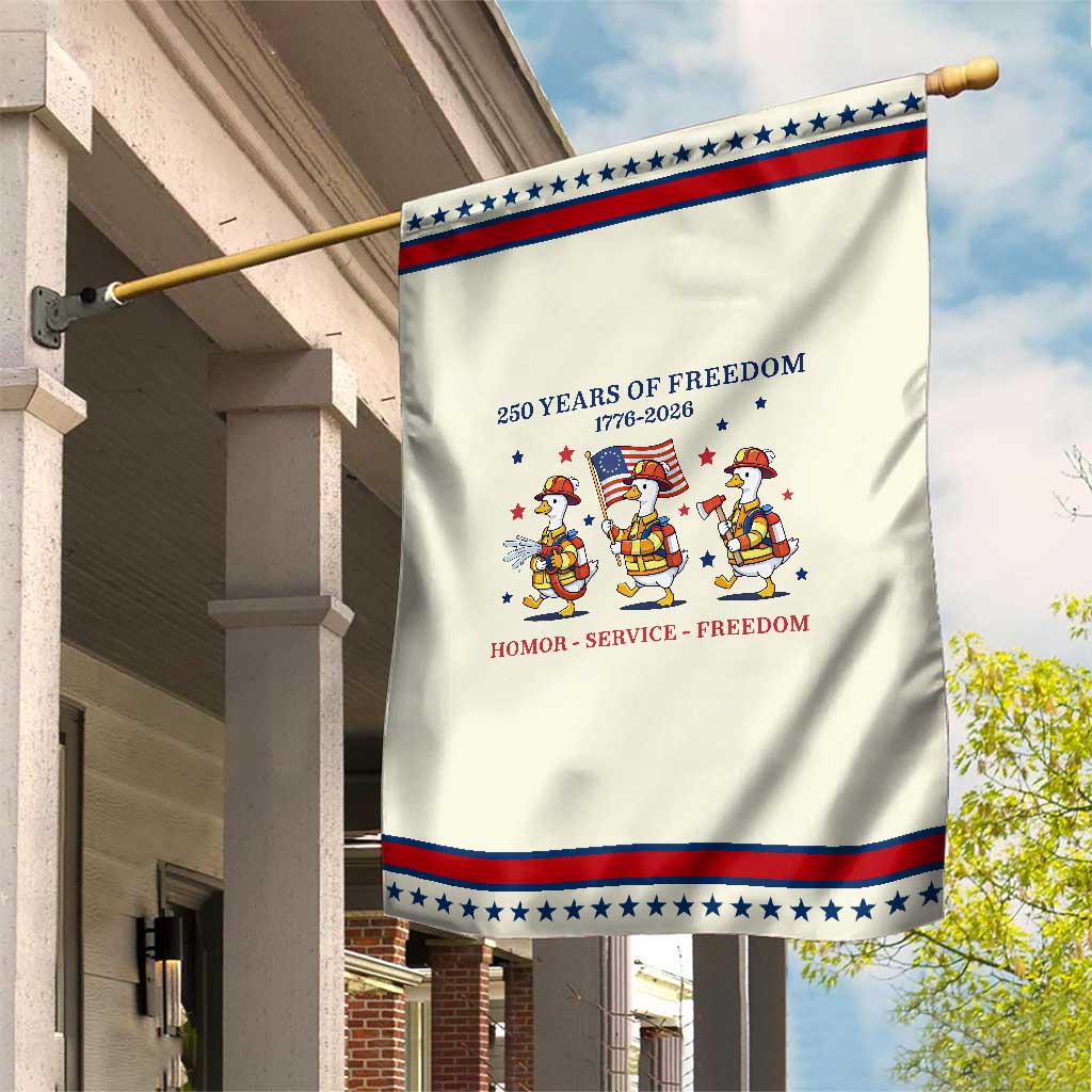 Fireman 250 Years of America Patriotic Garden Flag Silly Goose Firefighter Honor Service Freedom TS14 Modern Beige Red Print Your Wear