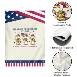 Fireman 250 Years of America Patriotic Garden Flag Silly Goose Firefighter Honor Service Freedom TS14 Print Your Wear