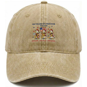 Fireman 250 Years of America Washed Cotton Baseball Cap Silly Goose Firefighter Honor Service Freedom TS14 Print Your Wear