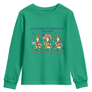 Fireman 250 Years of America Youth Sweatshirt Silly Goose Firefighter Honor Service Freedom TS14 Irish Green Print Your Wear