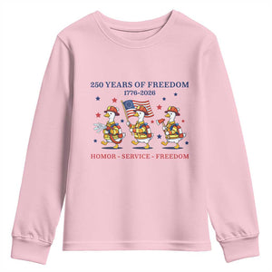 Fireman 250 Years of America Youth Sweatshirt Silly Goose Firefighter Honor Service Freedom TS14 Light Pink Print Your Wear