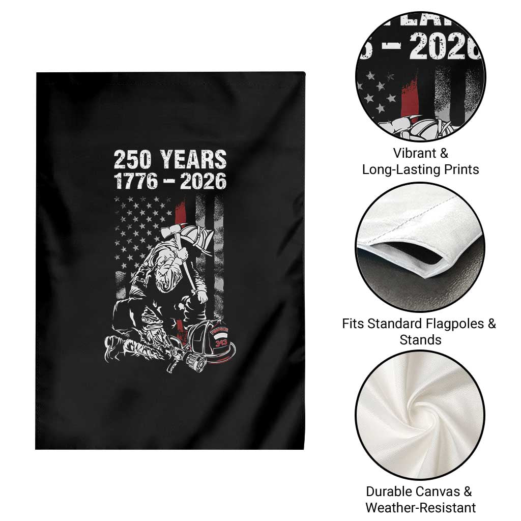 Fireman 250 Years of America Garden Flag Firefighter Red US Patriotic 4th Of July TS14 Print Your Wear