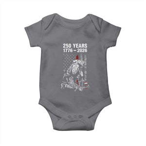 Fireman 250 Years of America Baby Onesie Firefighter Red US Patriotic 4th Of July TS14 Charcoal Print Your Wear