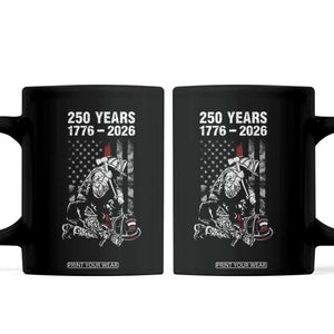 Fireman 250 Years of America Coffee Mug Firefighter Red US Patriotic 4th Of July TS14 Black Print Your Wear