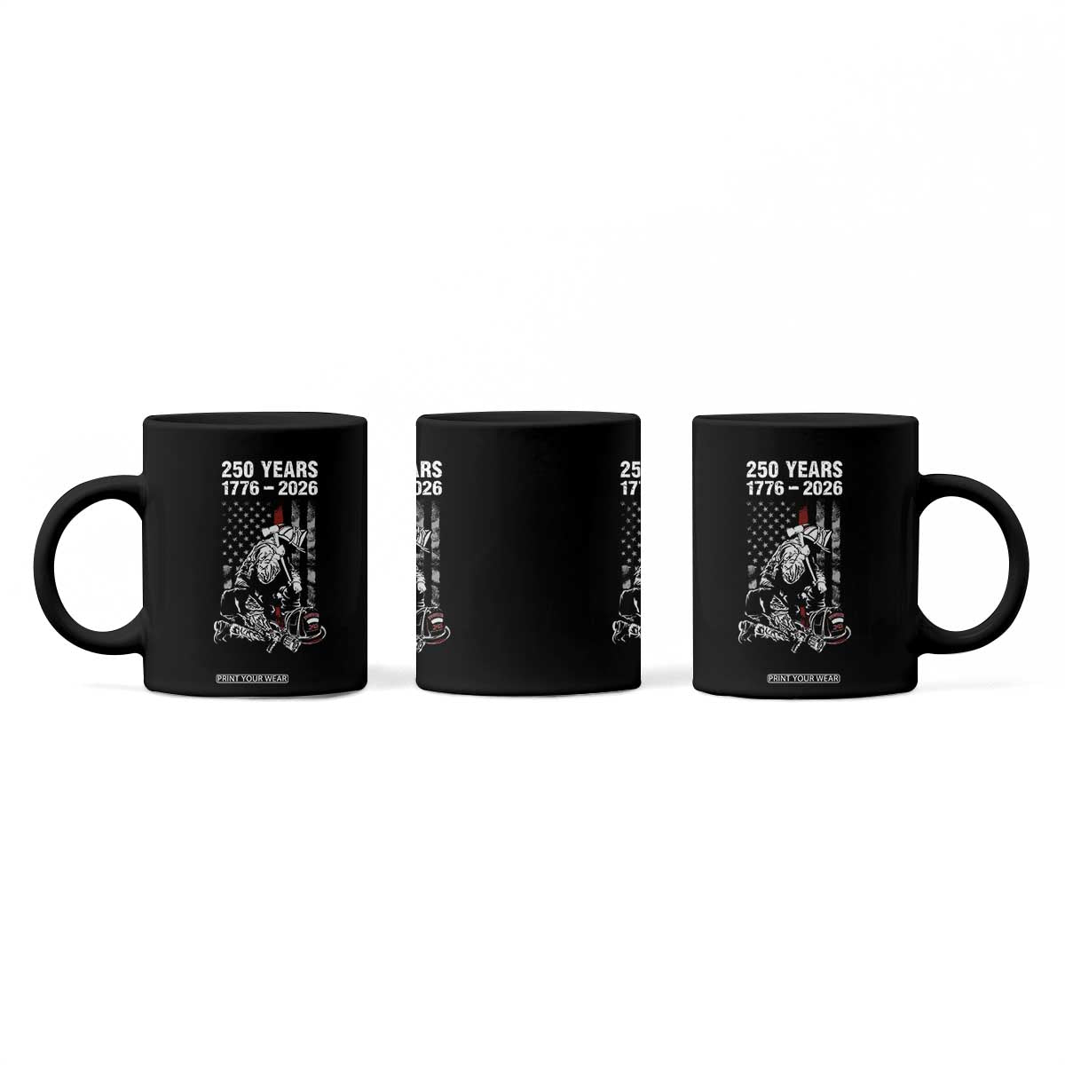 Fireman 250 Years of America Coffee Mug Firefighter Red US Patriotic 4th Of July TS14 Print Your Wear