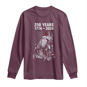 Fireman 250 Years of America Long Sleeve Shirt Firefighter Red US Patriotic 4th Of July TS14 Maroon Print Your Wear