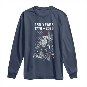 Fireman 250 Years of America Long Sleeve Shirt Firefighter Red US Patriotic 4th Of July TS14 Navy Print Your Wear