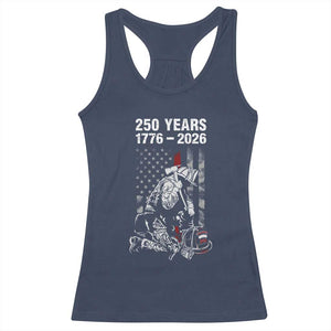 Fireman 250 Years of America Racerback Tank Top Firefighter Red US Patriotic 4th Of July TS14 Navy Print Your Wear
