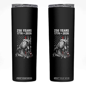 Fireman 250 Years of America Skinny Tumbler Firefighter Red US Patriotic 4th Of July TS14 Black Print Your Wear