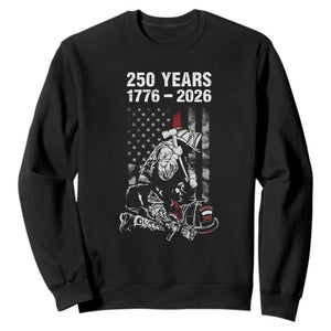 Fireman 250 Years of America Sweatshirt Firefighter Red US Patriotic 4th Of July TS14 Black Print Your Wear
