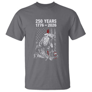 Fireman 250 Years of America T Shirt Firefighter Red US Patriotic 4th Of July TS14 Charcoal Print Your Wear