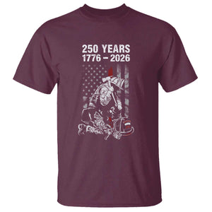Fireman 250 Years of America T Shirt Firefighter Red US Patriotic 4th Of July TS14 Maroon Print Your Wear