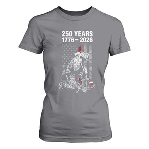 Fireman 250 Years of America T Shirt For Women Firefighter Red US Patriotic 4th Of July TS14 Charcoal Print Your Wear