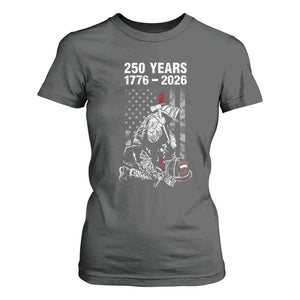 Fireman 250 Years of America T Shirt For Women Firefighter Red US Patriotic 4th Of July TS14 Dark Heather Print Your Wear