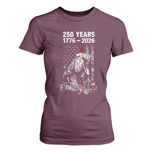 Fireman 250 Years of America T Shirt For Women Firefighter Red US Patriotic 4th Of July TS14 Maroon Print Your Wear