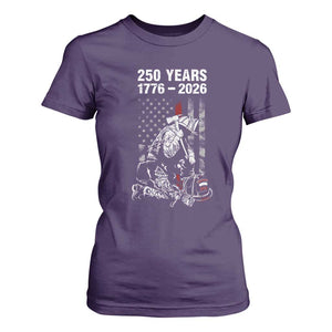 Fireman 250 Years of America T Shirt For Women Firefighter Red US Patriotic 4th Of July TS14 Purple Print Your Wear