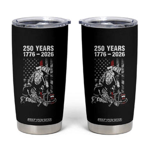 Fireman 250 Years of America Tumbler Cup Firefighter Red US Patriotic 4th Of July TS14 Black Print Your Wear
