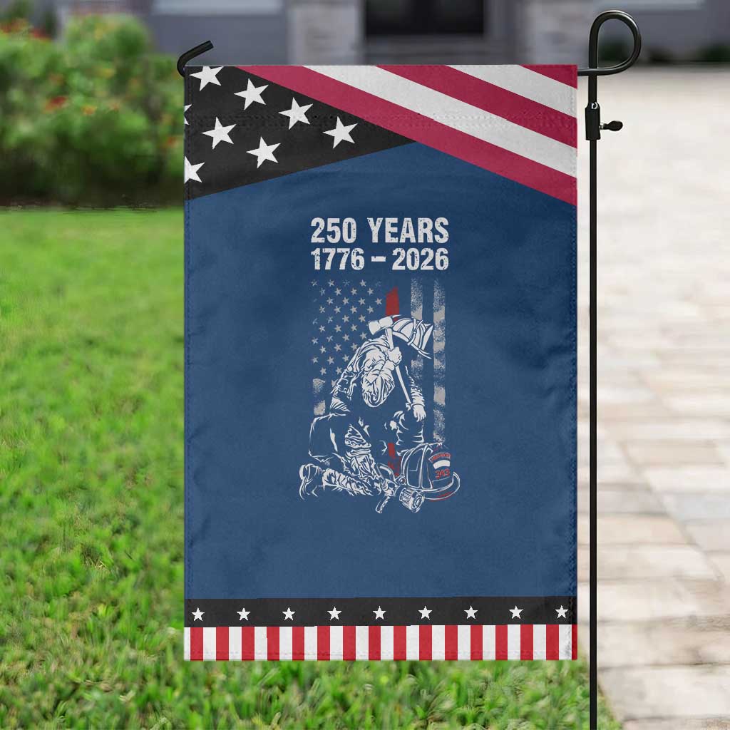 Fireman 250 Years of America Patriotic Garden Flag Firefighter Red US Patriotic 4th Of July TS14 Classic Blue Black Print Your Wear